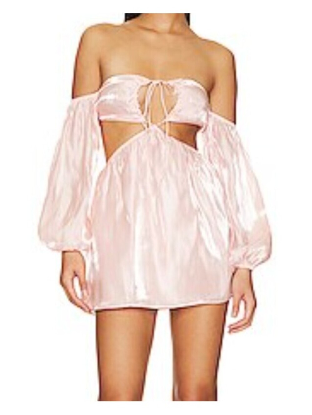 MORE TO COME Nadia light pink off the shoulder mini dress sz XL